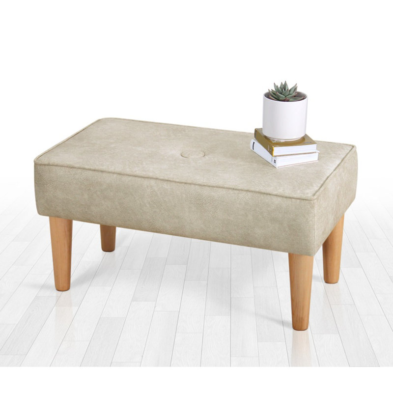 Repose-pieds standard capitonné de 31,5 po de largeur, Mélange de coton crème