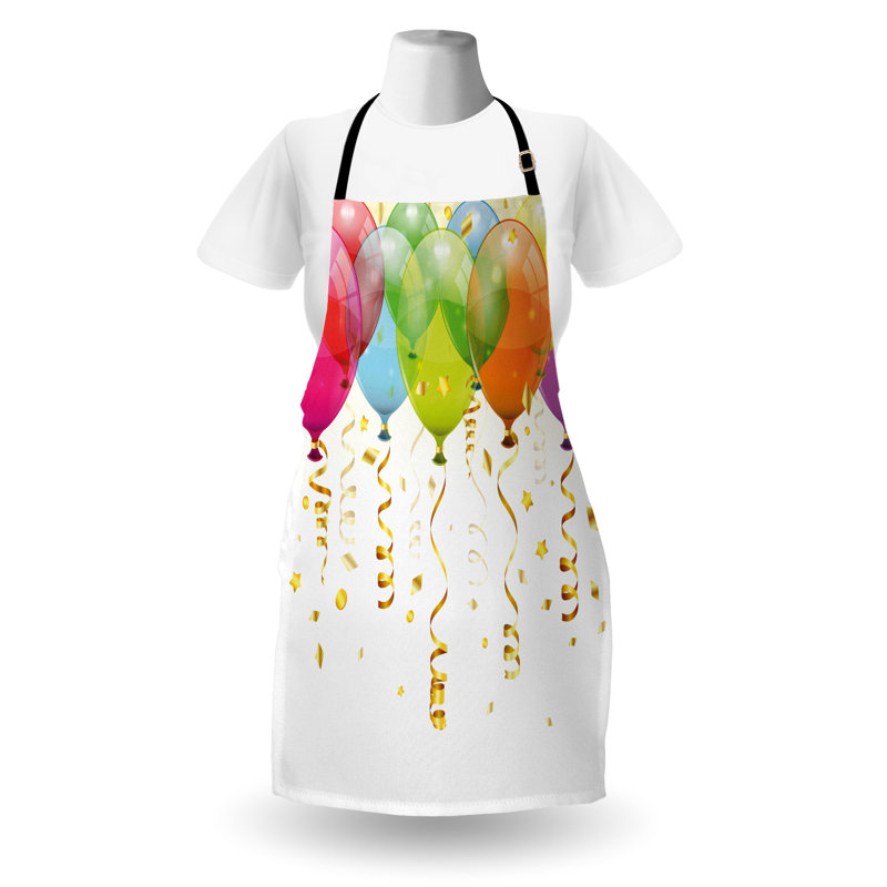 Multicolore, tablier de fête The Aisle ™ unisexe, pluie de ballons 3D, taille adulte