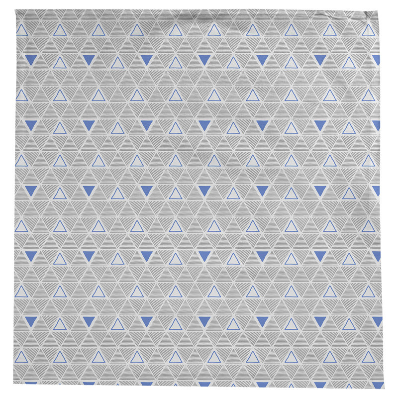 Classic Hand Drawn Triangles Tablecloth, Grey/Blue