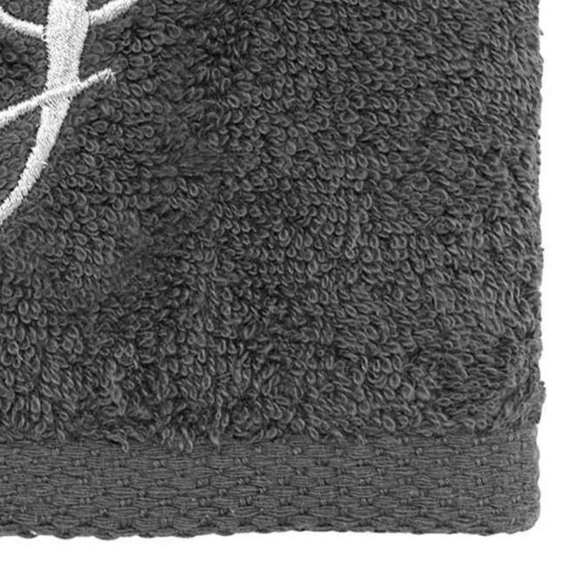 Winston Porter Granite/Silver Script Monogram Fingertip Towel Letter J
