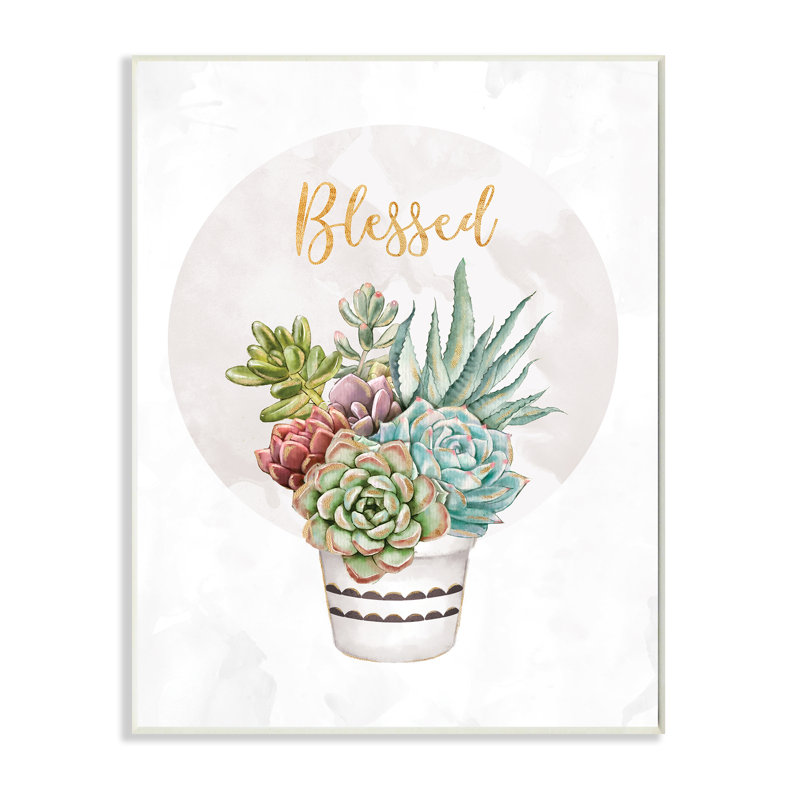 Bouquet de plantes grasses «Blessed Sentiments Chic», Plaque murale, H 15 po x l 10 po
