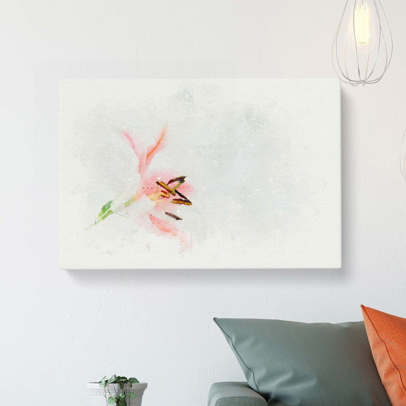 Portrait Of A Pink Lily In Abstract - Wrapped Canvas, 35cm H x 50cm W x 3cm D