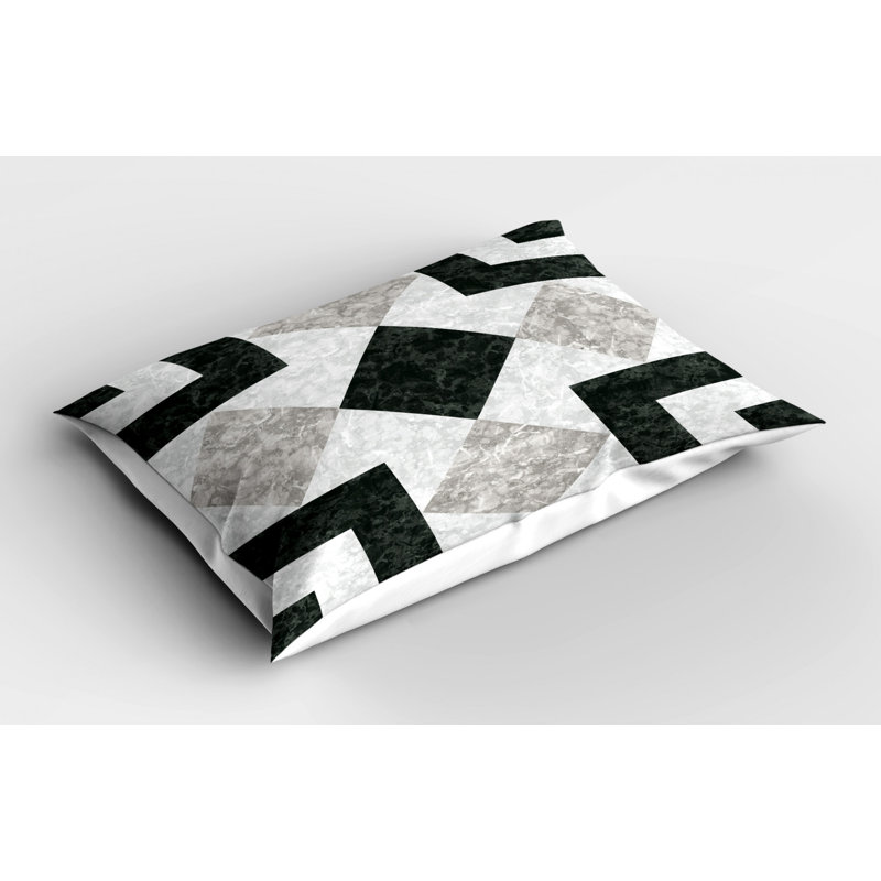 Marble Polyester Geometric Sham Set, Twin