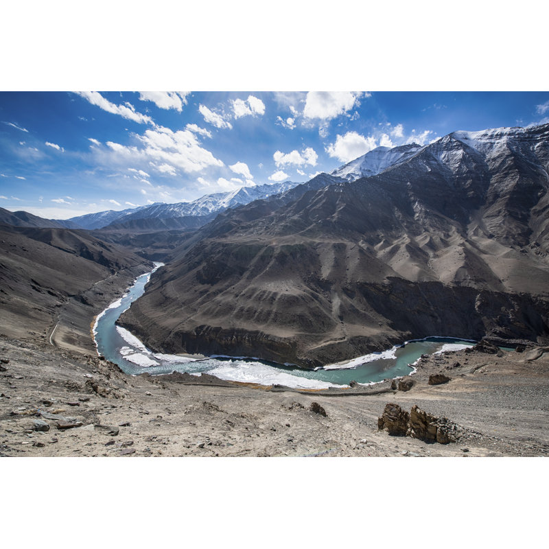 Indus River In Ladakh by Guenterguni - No Frame Art Prints on Canvas, 61cm H x 91cm W