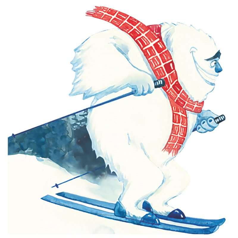 Abstrait bonhomme de neige en carton Ski