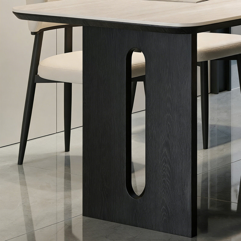 Ensembles de table de salle à manger élégants et élégants, 7 pièces : table, 6 chaises, 29.53" H x 78.74" W x 35.43" D