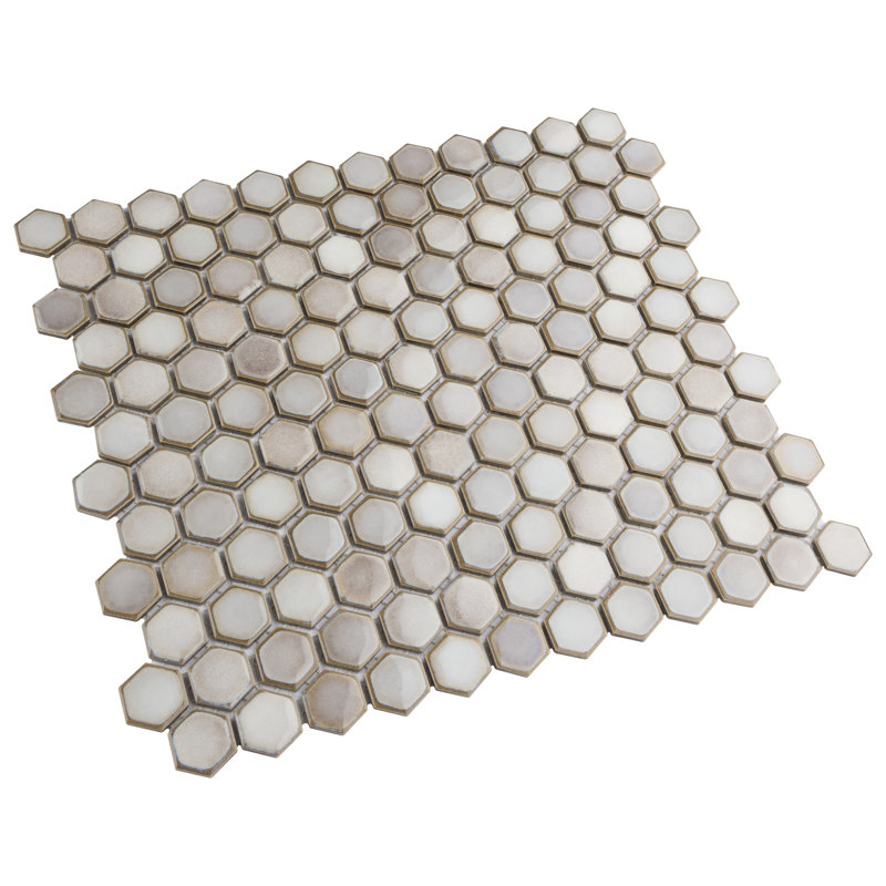 Hudson 1" x 1" Porcelain Honeycomb Mosaic Wall & Floor Tile, Dove Gray