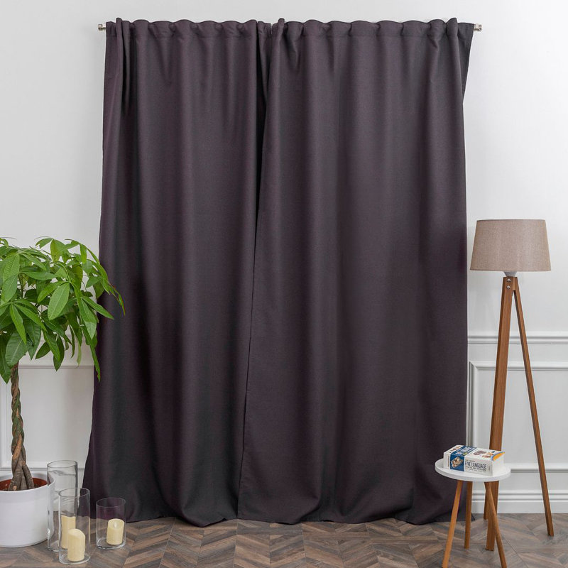 LAXTON Room Darkening Extra Long & Extra Wide Decorative Curtain, 100" W x 300" L, Charcoal