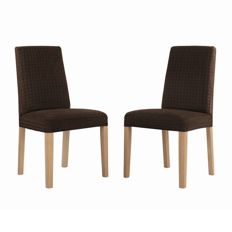 Housse pour chaise de salle à manger extensible Sparta, Polyester chocolat