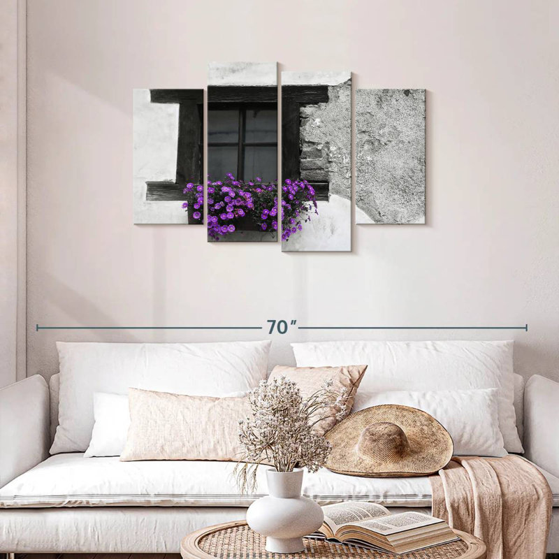 Lilie Purple Flower Box BW, 27" H x 43" W