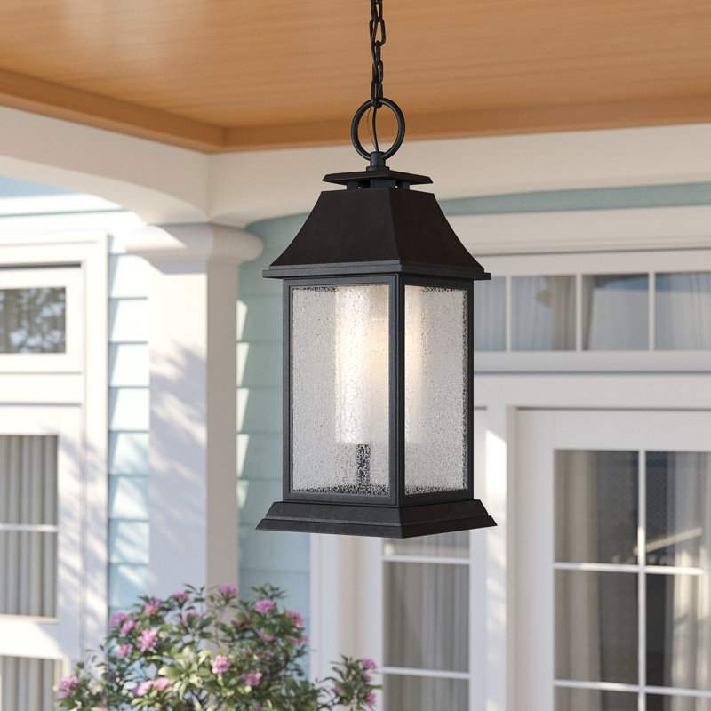 Luminaire suspendu d'extérieur 1 lumière Nisbet, Zinc patiné foncé