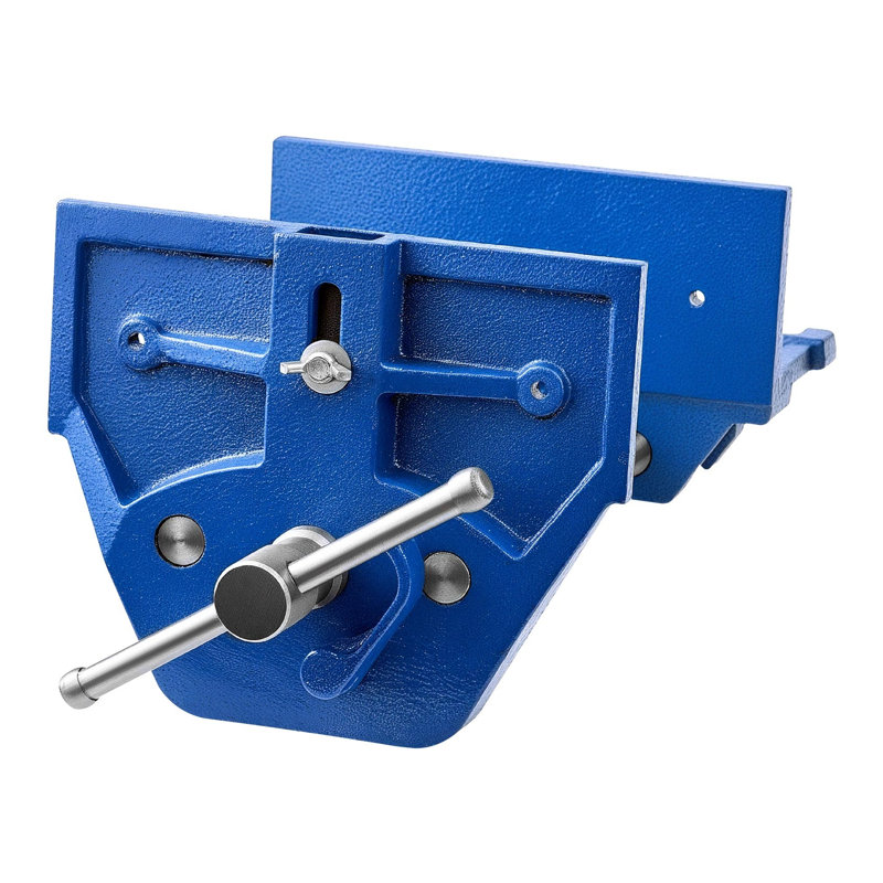 Étau à bois en fonte robuste de 7 pouces avec dégagement rapide et butée avant réglable, bleu