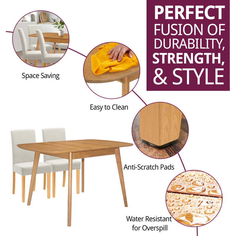 Balani 6 - Person Butterfly Leaf Dining Set, Beige