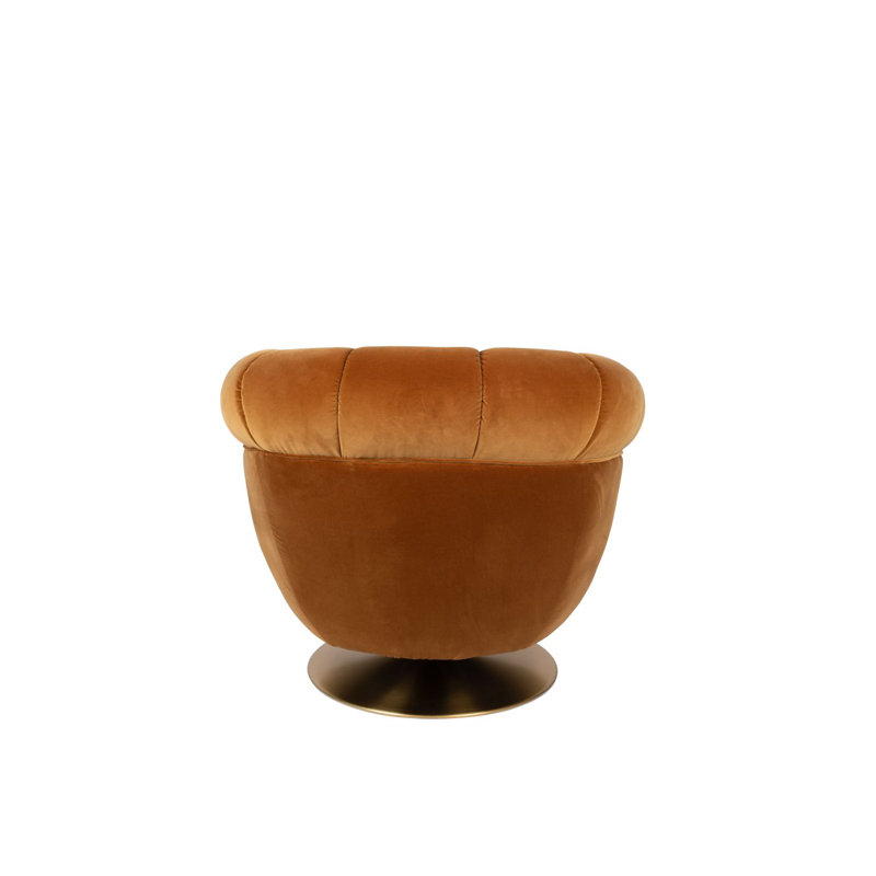 Member Swivel Lounge Chair, Orange Cotton Blend