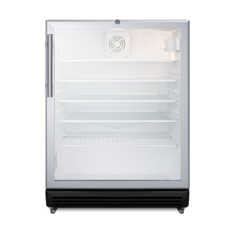 Summit Appliance 23.63'' W Freestanding 140 Cans (12 oz.) 5.5 Cubic Feet Beverage Cooler with Reversible Glass Door