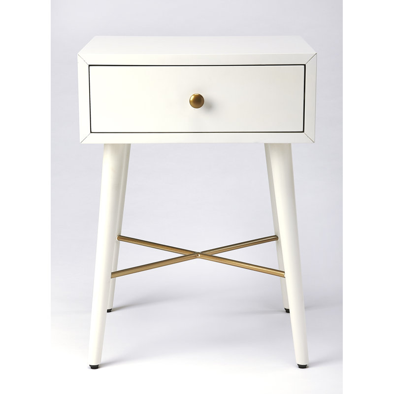 Chaya 1 Drawer Nightstand, White