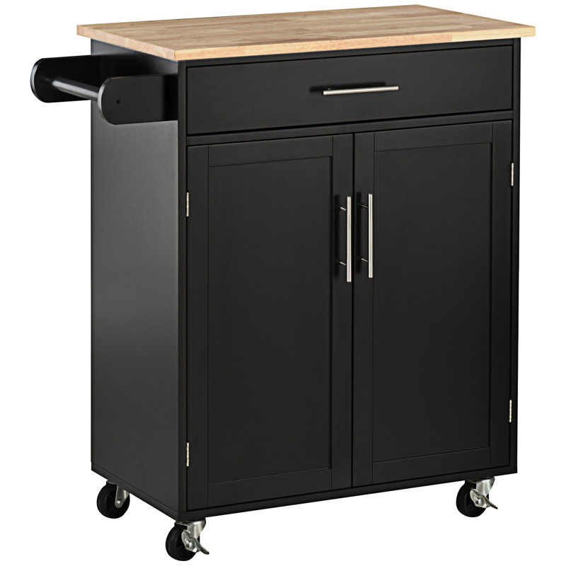 Chariot à roulettes avec tiroir pour îlot de cuisine (sans tabouret inclus)