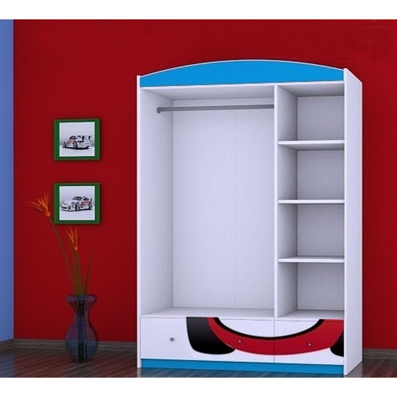 Olin 3 Door Wardrobe, Blue