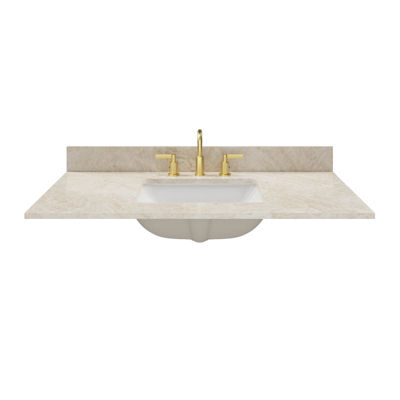 Dessus de meuble-lavabo en pierre d'ingénierie Silva Stone, Blanc, 8 po