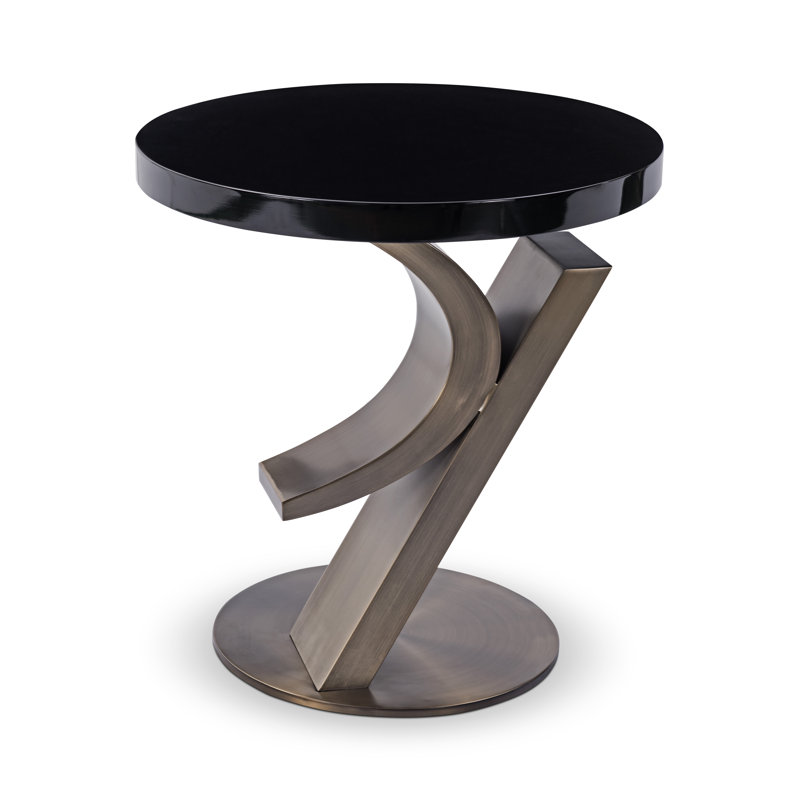 Table de bout à piédestal Bergamot, Bronze antique brossé