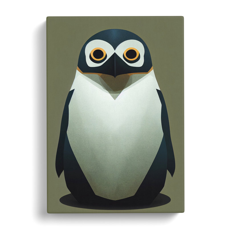 XV1022-4698X Tiny Penguin - Print, Wrapped Canvas, 60cm H x 40cm W, No Matte