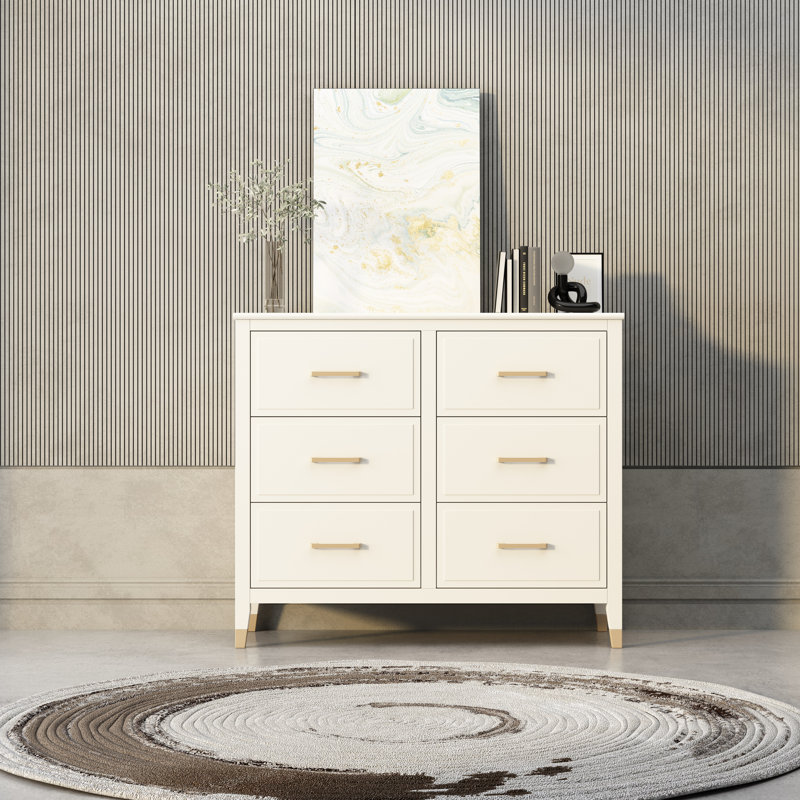 6 Drawer 105Cm W Double Dresser, White