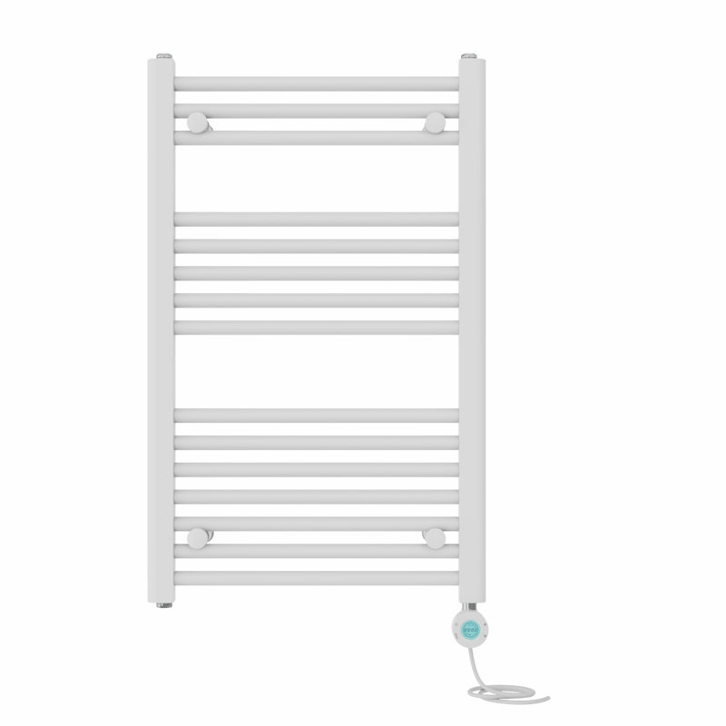 Asmitha Straight Towel Rail Heated Towel Rails, White, 80cm H x 50cm W x 3cm D
