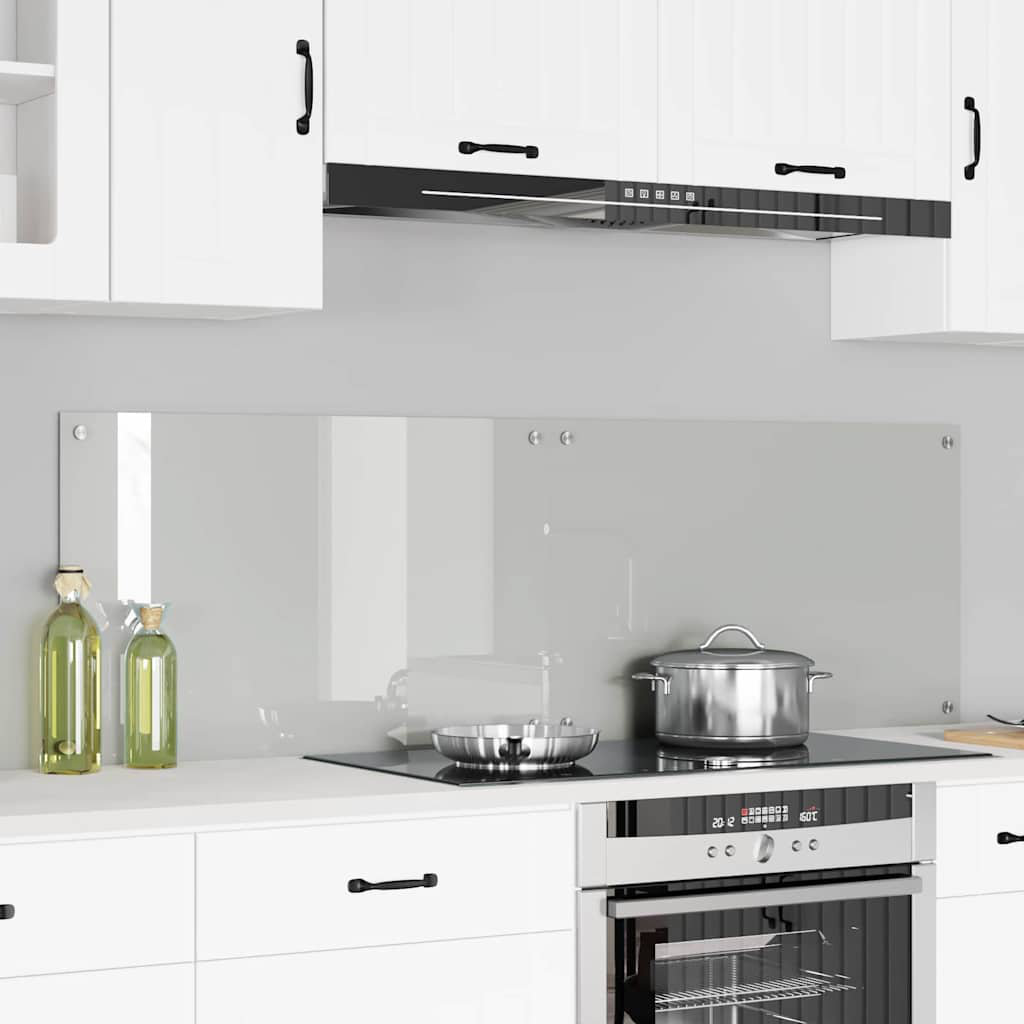 vidaXL Kitchen Backsplash 2 pcs Transparent 80 x 50 cm Tempered Glass - Image 2