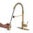 Brushed Gold Kitchen Faucet With Pull-Down - Spot And Scratch , 9.05" Spout Reach, Easy To Clean Pull Down In Rust Material, 360 Swivel, 1.8Gpm Flow