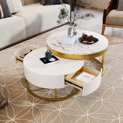 Table basse gigogne moderne avec tiroirs Modern
