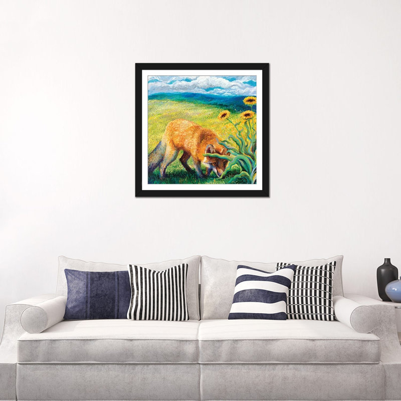 « foxy triptyque panel ii », reproduction d’art sur toile tendue, H 24 po x l 24 po x P 1 po, Papier d'art encadré noir