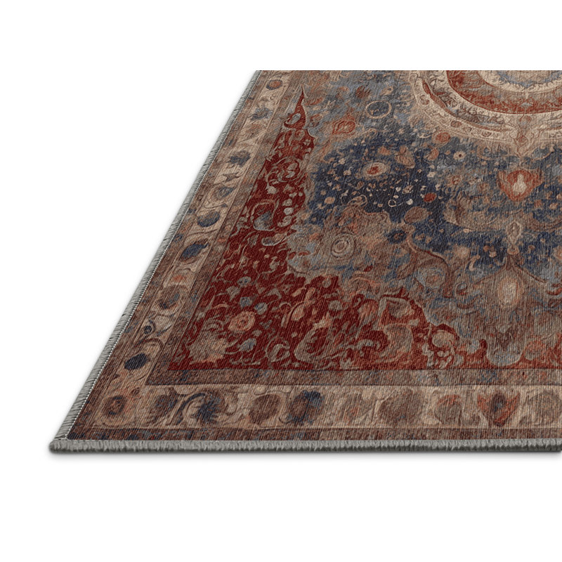 Machine Washable Gray Area Rug, Square 4'