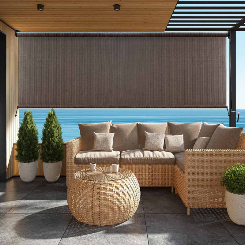 Rideau extérieur en tissu 72 pouces x 96 pouces Lumi Home Furnishings, Brun, L 72 po x L 96 po