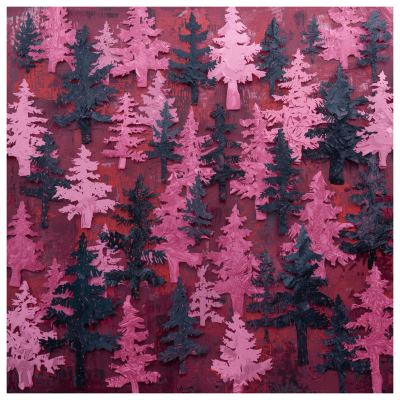 Pink Forest Collage Duvet Covers, Twin