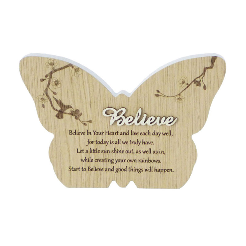 Plaque Butterfly Believe