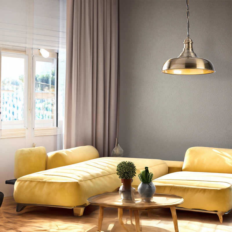 Lustre scandinave glamour, corps en métal doré, 12,6 po x 12,6 po x 25,9 po | Douille E27, 40 W maximum | Longueur du câble réglable: 35,4 pouces | Éclairage élégant pour la décoration intérieure moderne, design élégant pour les salons et les s