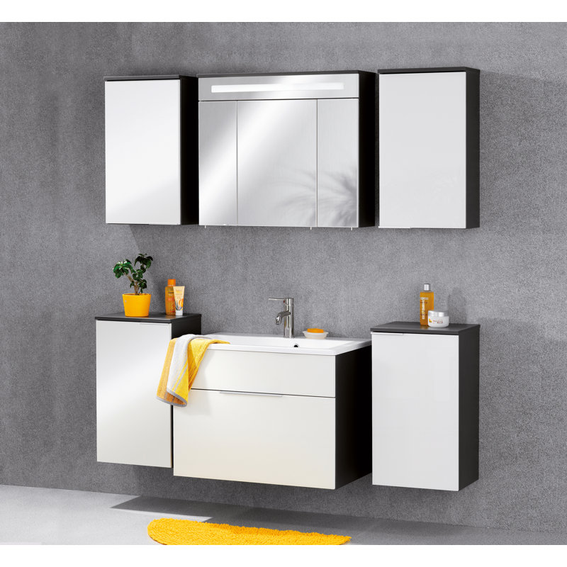 Kara Bathroom Cabinet, White/Anthracite, Right