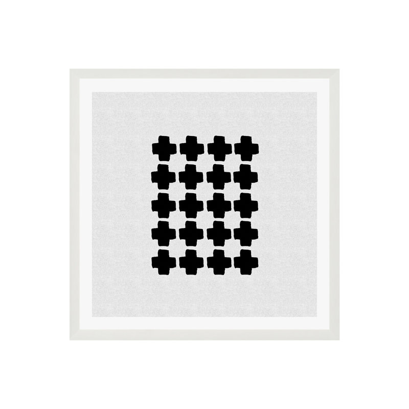 «Dessy noir et blanc abstrait III» par Orara Studio, reproduction sur toile, Non, Cadre flottant blanc