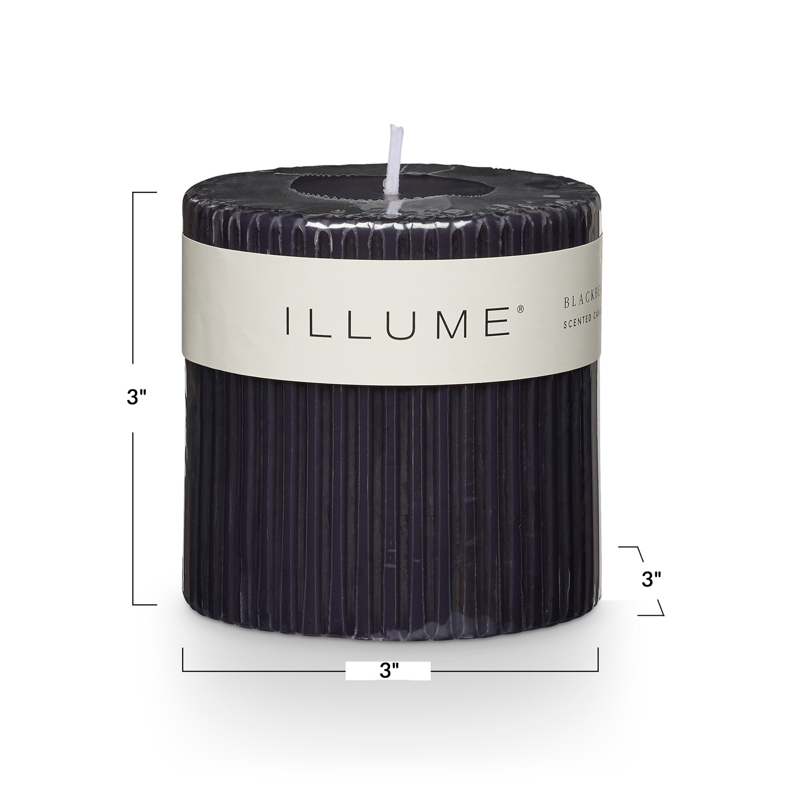 ILLUME Beautifully Done Medium Fragranced Pillar Candle, Blackberry Absinthe, Small, Blackberry Absinthe