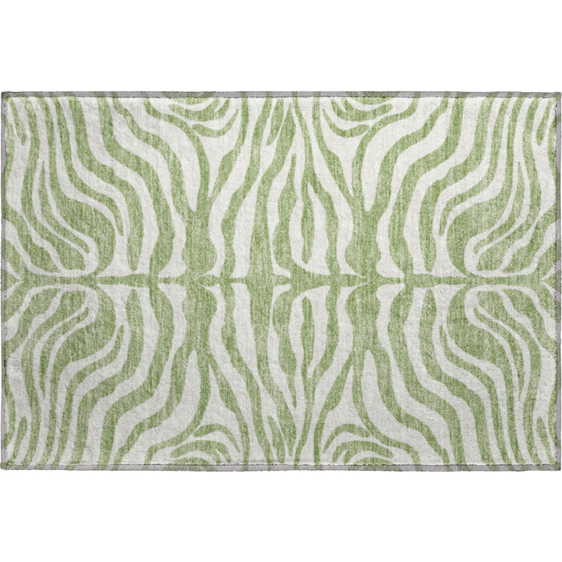Premium Machine Washable Goulven AMF1042 Animal Print Rug, Rectangle 1'8" x 2'6"