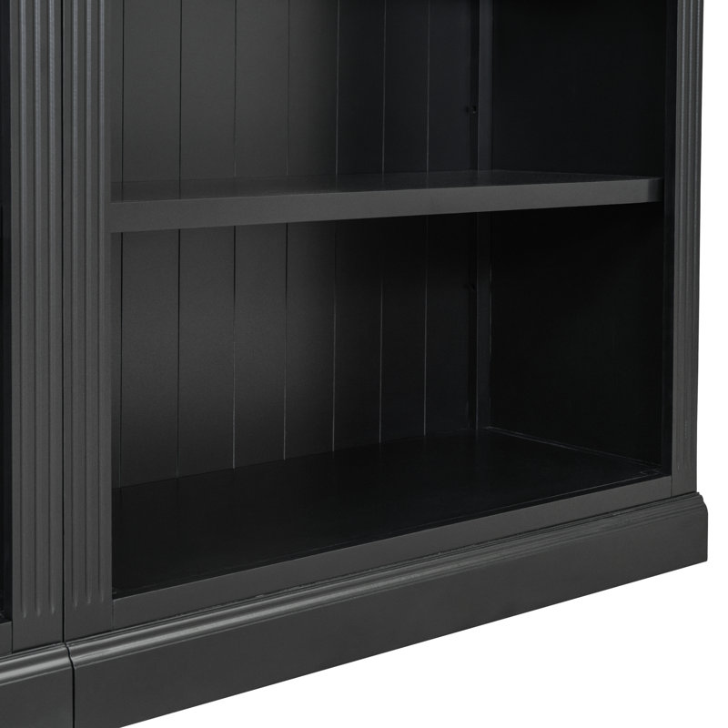83 In Tall Bookcase With  5-Tier Open Display Storage Organizer With Adjustable Shelves,, Black