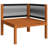 25.6" Wide Acacia Square Patio Sofa with Cushions