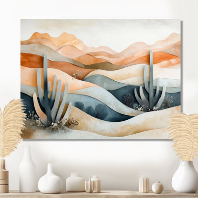 Papier, cactus des dunes - art mural botanique désertique, impression sur métal cactus