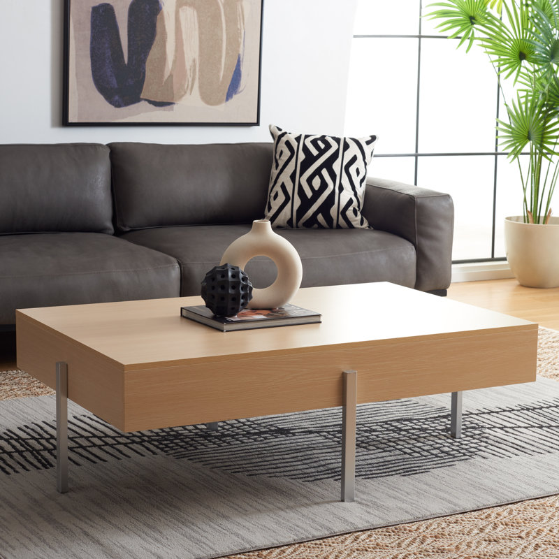 Table basse 4 pieds Ananas, Naturel, Blanc
