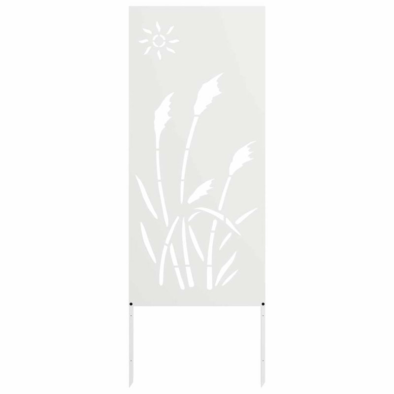 Garden Privacy Screen 50 X 140 Cm Galvanised Steel, White
