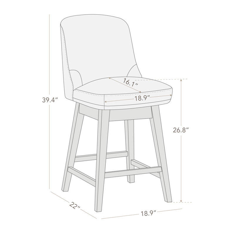 Tabouret de comptoir pivotant 26,8 po Arlester, Gris foncé
