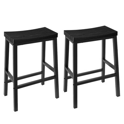 Tabourets de bar, ensemble de 2 chaises de bar, tabourets de selle de 23,6 pouces, tabourets de comptoir de cuisine avec repose-pieds, tabourets industriels pour la salle à manger, cuisine, comptoir, bar, noir