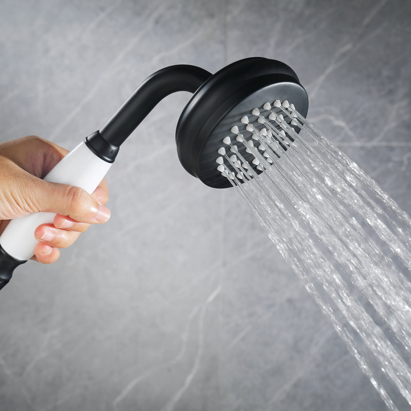 Robinet de baignoire sur pattes à trois poignées, Noir mat