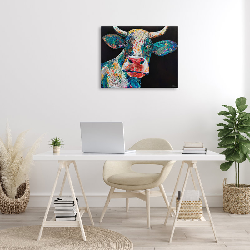 Art mural en toile à motif cachemire par Cat Thurman Designs, H 24 po x l 30 po x P 1,5 po