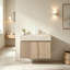 Meuble-lavabo et lavabo de luxe de 61 cm (24 po) pour salle de bain familiale moderne, meuble-lavabo suspendu de style milieu du siècle, meuble-lavabo en pierre frittée